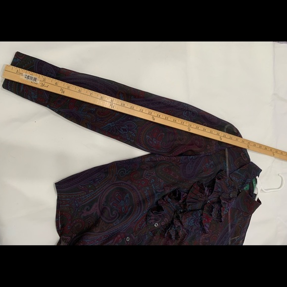 Lauren Ralph Lauren multicolor paisley blouse Sz S - Picture 5 of 9